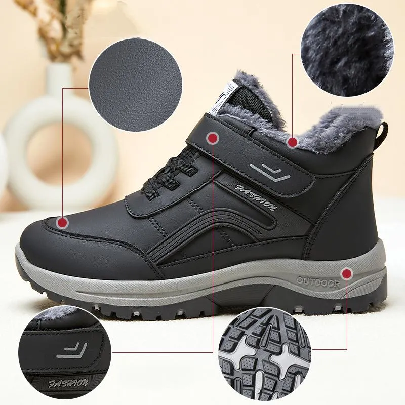 Women's Thickened Wool Winter Thickened Genuine Leather Snow Boots