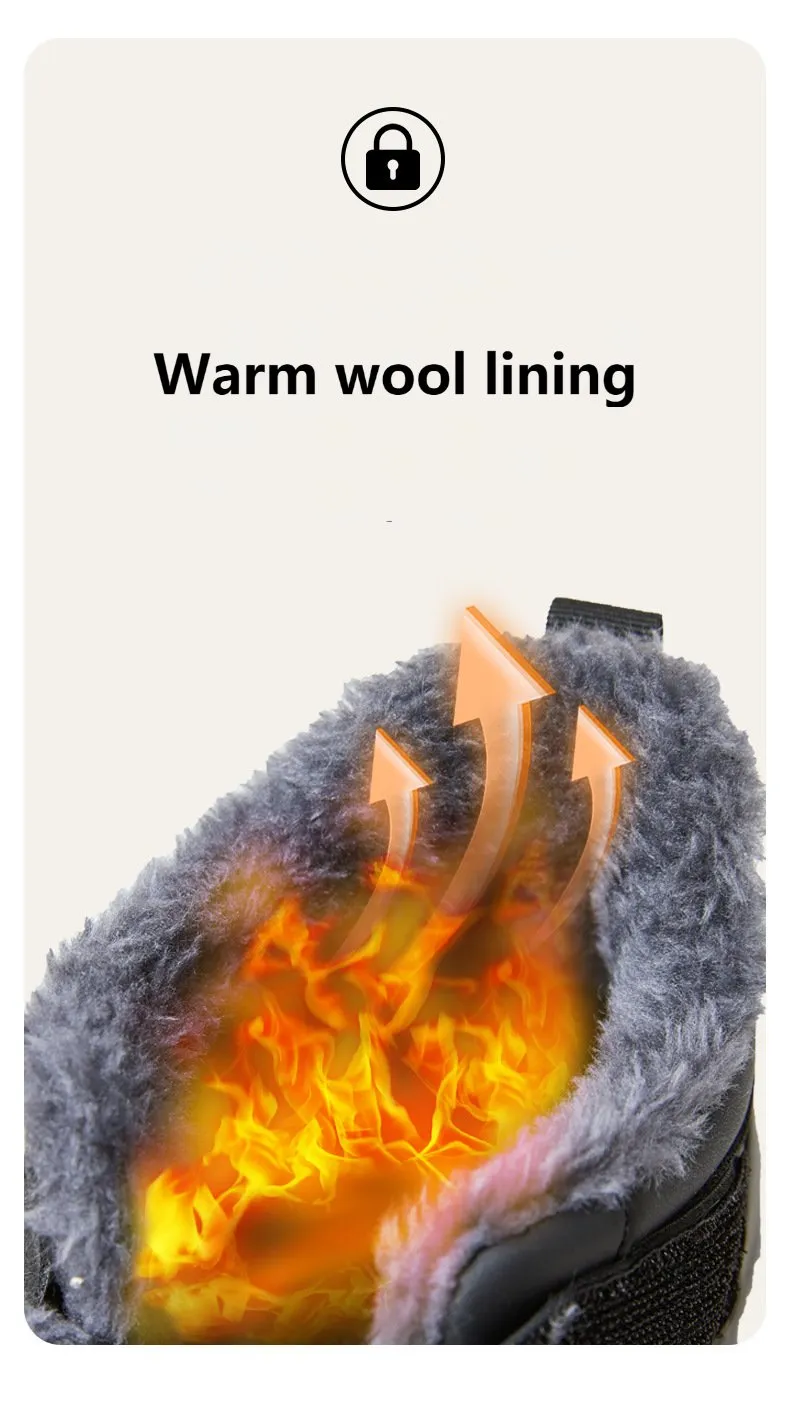 Women's Thickened Wool Winter Thickened Genuine Leather Snow Boots