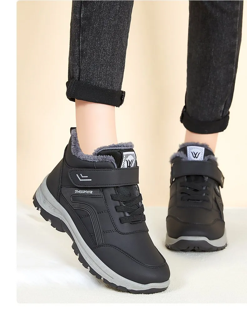 Women's Thickened Wool Winter Thickened Genuine Leather Snow Boots