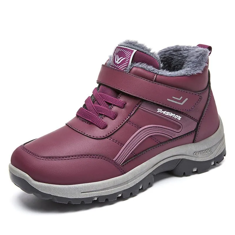 Women's Thickened Wool Winter Thickened Genuine Leather Snow Boots